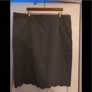 Banana Republic Scallop Gray Skirt